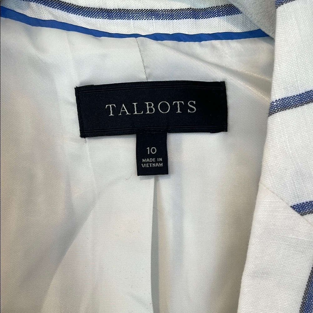 Talbots Women's White Striped Blazer - Picture 5 of 12